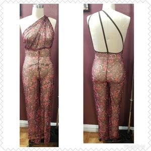 Sheer Floral Jumpsuit